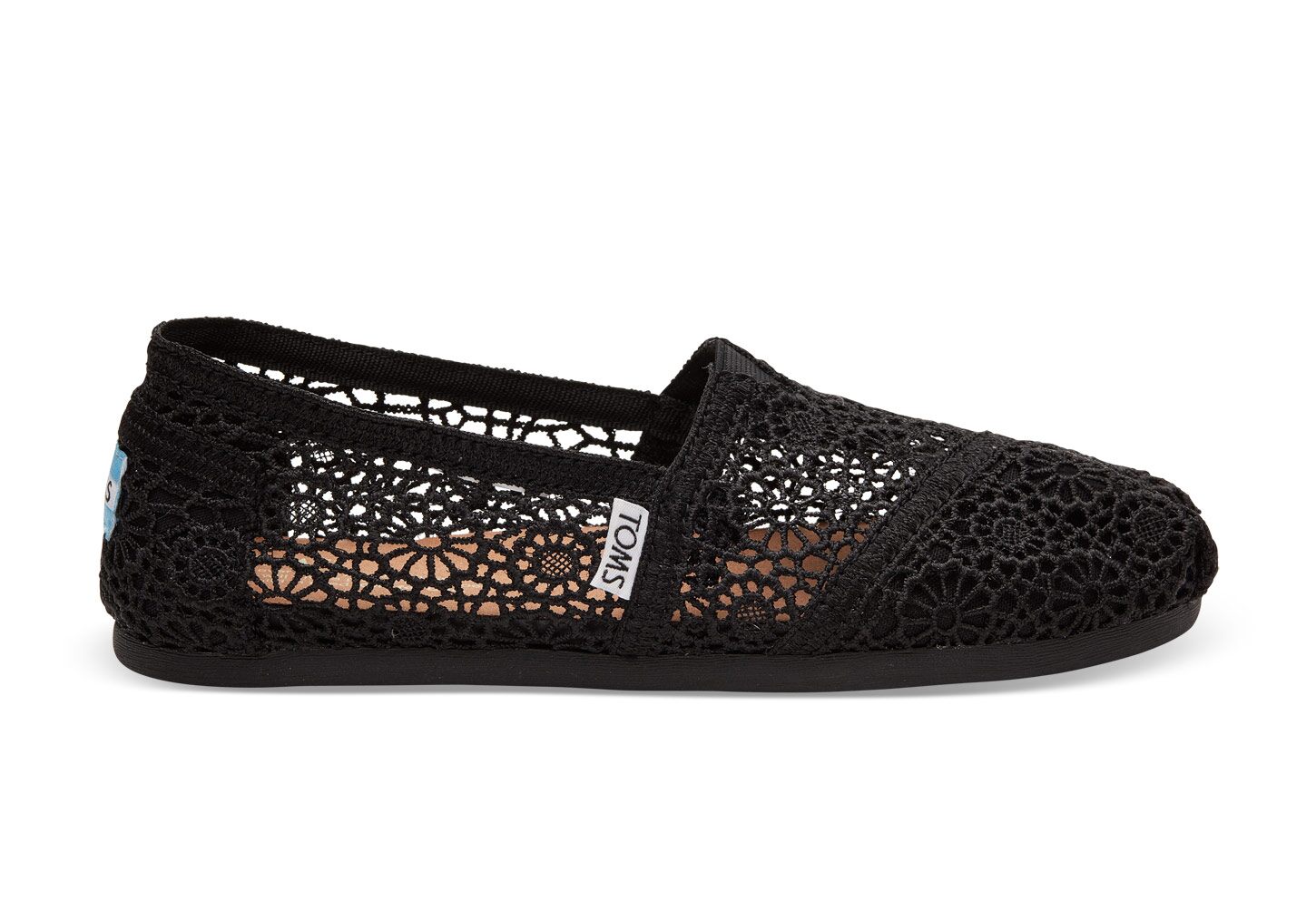 Toms Moroccan Crochet Classics - Womens Slip Ons - Black - NZ - 470862XVC